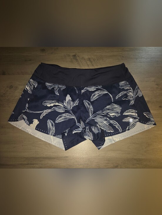 Athleta Pants - Athleta Navy Crop Shorts with White Botanical Print